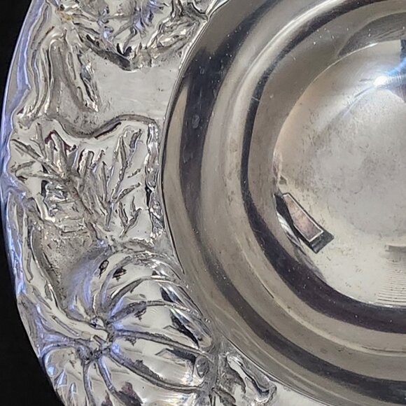 Holland Boone Polished Pewter 8 Inch Round 3D Relief Pumpkin Bowl - Picture 4 of 10